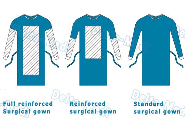 Quality Delta Medi Disposable Surgeon Gown , Reinforcement Protective Disposable Operating Gowns for sale