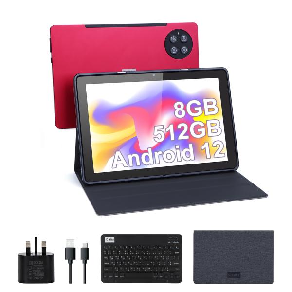 Quality C idea 9.7 inch Android 12 Tablet 8GB RAM 512GB ROM Model CM7800 Red for sale