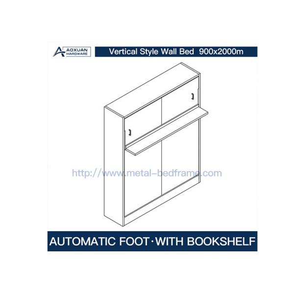 Single Vertical Hidden Storage Wall Mounted Bed Mechanism