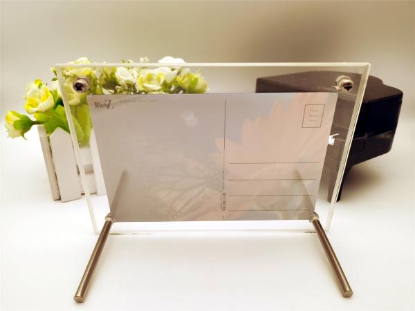Quality ODM Acrylic Photo Display Stands , Square Clear Photo Frame Stand for sale