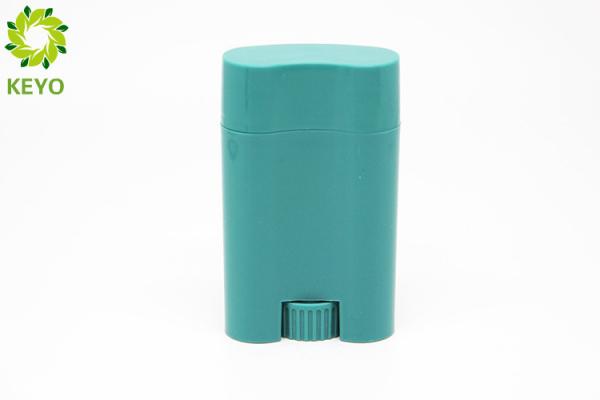 Quality Green Plastic Deodorant Stick Containers 22g Oval Shape With Press Cap for sale