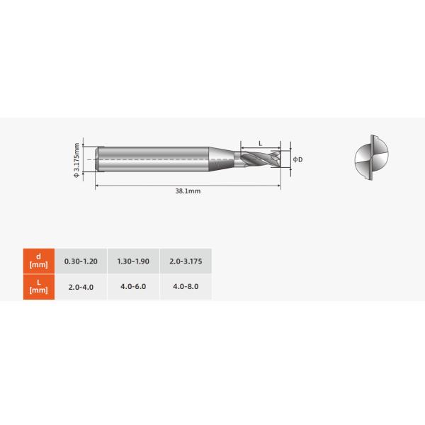 ZSP PCB Router Bits 2.0mm-8.0mm PCB Endmill For MCPCB Milling