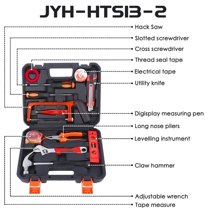JYH-HTS09-05 9 In 1 Craftsman Household Tool Set with hard case
