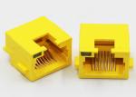 Yellow Color RJ45 Single Port 6.5mm Jack Height No Shielding Shell With One LED