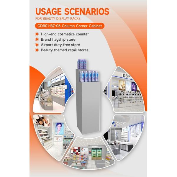GDR01-BZ-06 Retail Display Column with High-Quality Wood and Grey Paint for Modern Retail Stores