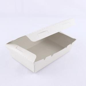 China Corrugated Folding Disposable Food Packaging Box White Paper Container on sale