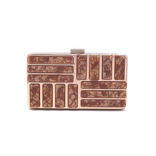 18*10*4cm Gold Acrylic Handbag Frame With Chain Loops