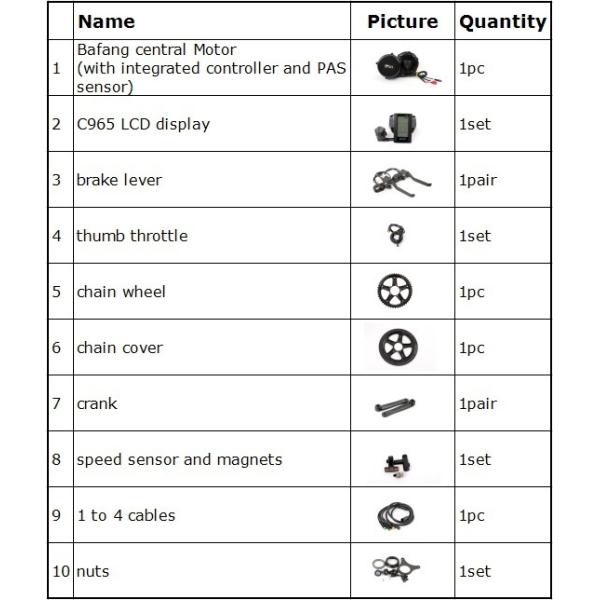 Bafang mid drive motor BBSHD 48V 1000W electric bike kit with lithium battery
