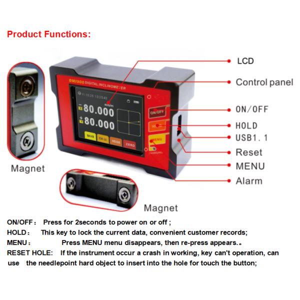 DMI820 2 Axis Digital Bevel Gauge CE