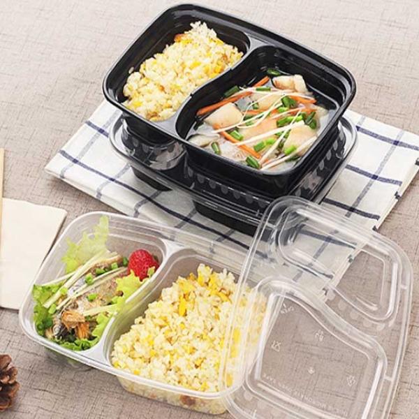 Four Compartment Disposable Plastic Cake Containers