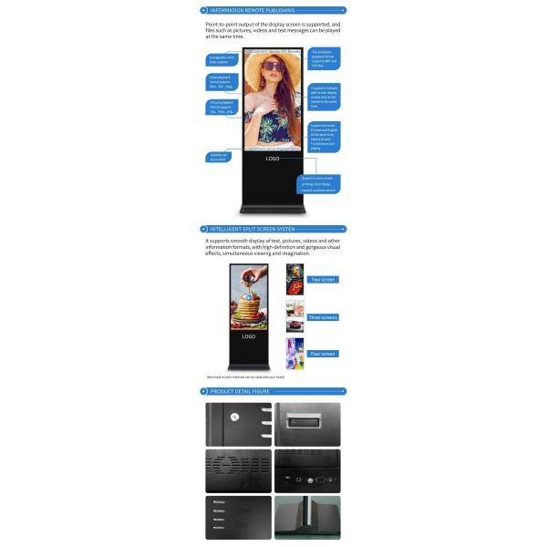 Waterproof High Definition Outdoor Signage Display Android Exhibition Floor Standing