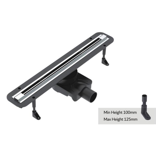 Plastic 360 Degree Height Adjustable Shower Drains Rotatable Horizontal Outlet Smart Living