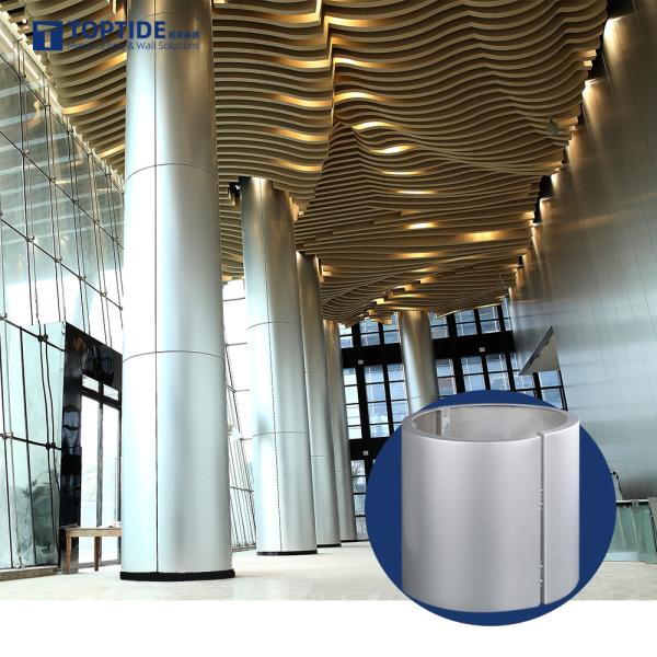 Quality Wall Mounted Metal Column Wrappers With Powder Coating Surface Treatment for sale