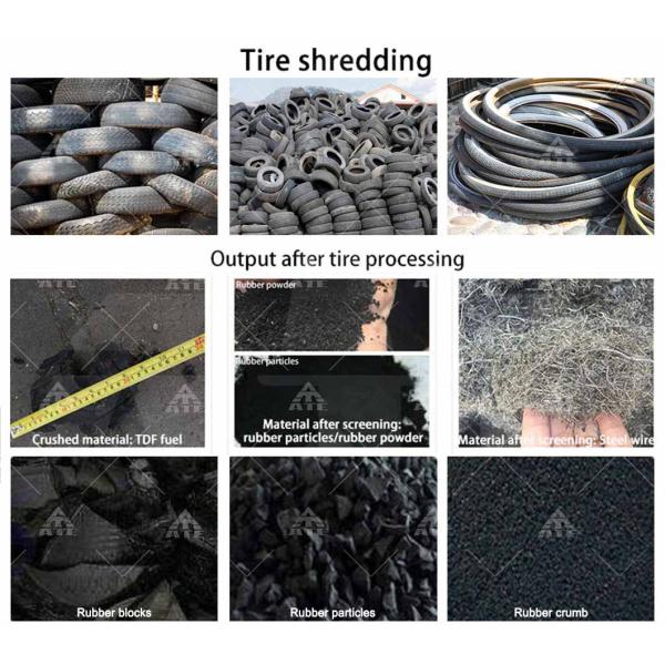 2TPD-3TPD Waste Tire Shredder Recycling Scrap Tire Crusher Machine