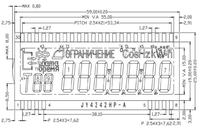 ODM LCD Segment Display Reflective Mode, TN HTN FSTN Alphanumeric LCD Meter Display