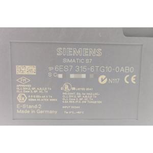 SIEMENS 6ES7315-6TG10-0AB0 SIMATIC S7-300, CPU 315T-2 DP  INTEGRATED I/O FOR TECHNOLOGY FRONT CONNECTOR (1 X 40PIN)