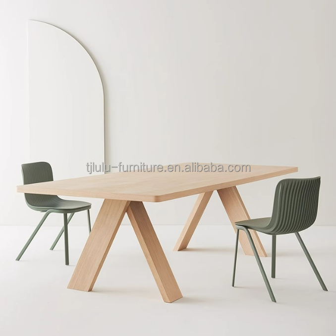 Wholesales Simple Wooden Dining Table for Restaurant Home Customized Multi Size Rectangle Tables