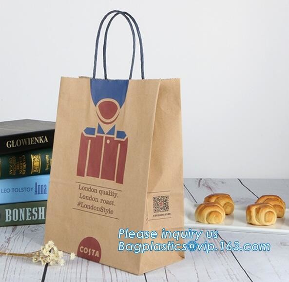 Custom Printing Recycled Brown Kraft Paper Bags,Custom Printed Factory Glassine Paper Bread Small Brown Bag, bagease