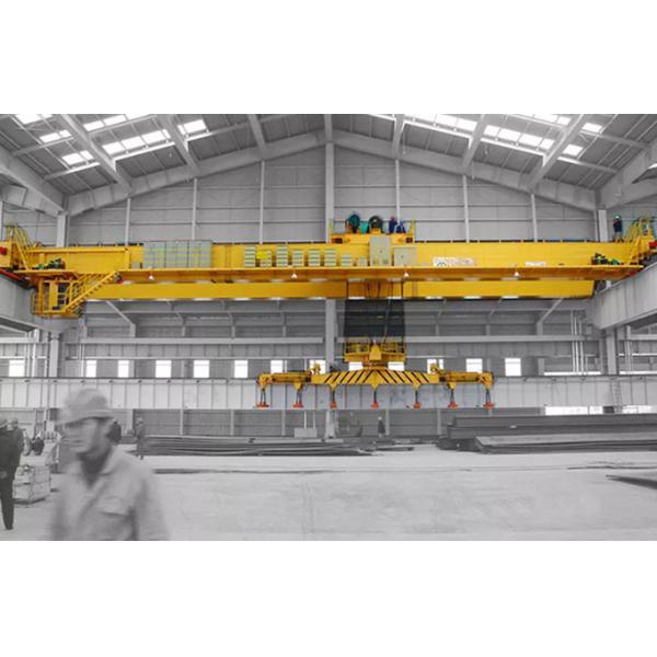 QL Model Eot Double Girder Overhead Lifting Equipment Crane With Rotating Elecromagnetic Hanging Beam