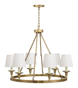 Modern copper chandelier Round Body With lampshade (WH-PC-12)