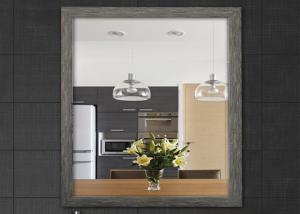 China Modern Stylish Wood Frame Wall Mirror , 3-6mm Decorative Bathroom Wall Mirrors on sale