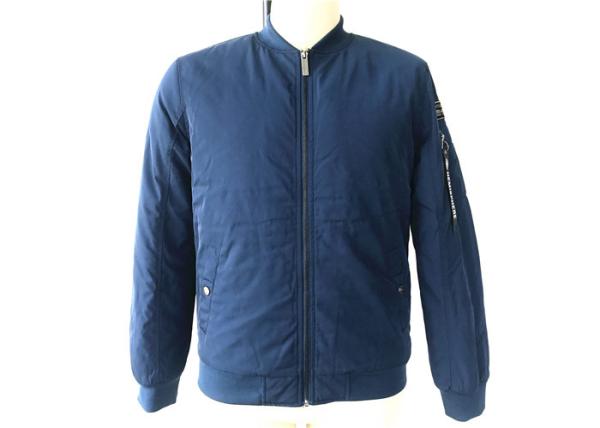 Quality Cobalt Color Mens Polyester Bomber Jacket With Tap On Zip Pocket Tws8046 for sale