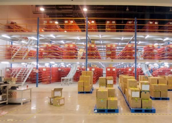 Quality Orange Custom Industrial Rack Mezzanine Steel Structure Space Optimization for sale