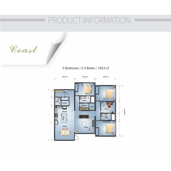 AS/NZS/USA Standard Luxury Prefab Villa Or Office - Light Steel Kit Modular Home