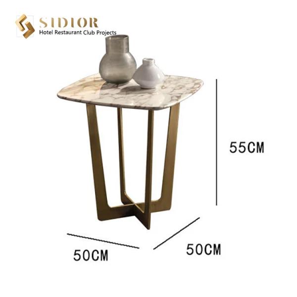 Restaurant Coffee Table, Corner Table, Center Table, Tea Table, Natural Marble Top, Stainless Steel Base