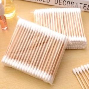 Wooden Stick Cotton Swabs Disposable Disinfect Cotton Swab Buds Green Environment Swab Sticks