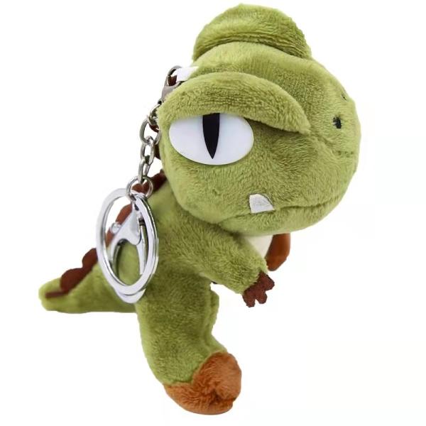 Quality Dinosaur Doll Key Chain Plush Material With Cotton Green 10cm for sale