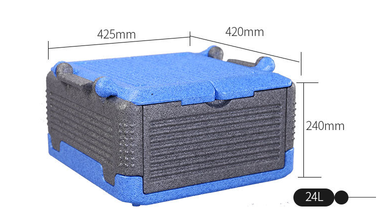 6 Gallon Foldable Black EPP Packaging Foam Vaccine Transport Cooler Box