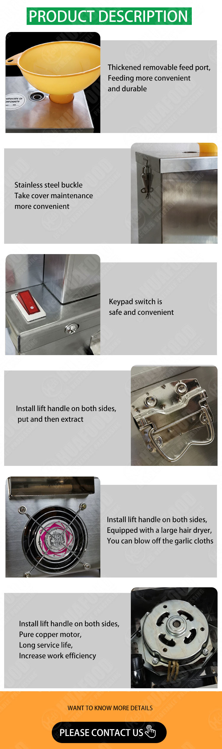High Quality Garlic Peeling Machine, Peeled Garlic Machine