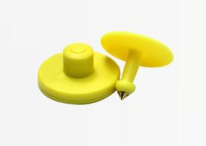 Yellow Animal Identification Ear Tags With Closed Top Side Two Designs