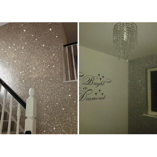 Shinny Glitter Wall Fabric Woven Canvas Rectangular Shape Single Side Printed