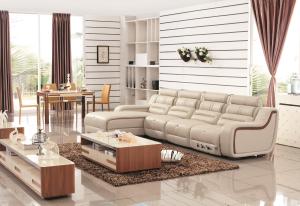 China genuine leather home corner recliner sofa living room furniture on sale