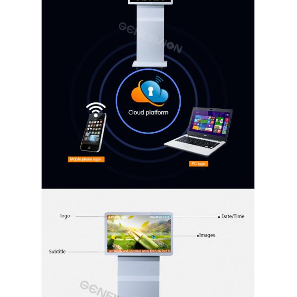 32 Inch Indoor Retail Android 7.1 PCAP Touch Screen Display Kiosk with Wheels and Wifi Network
