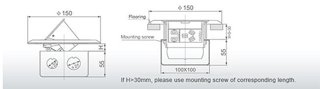 GCC CE RoHs Rj45 Round Floor Socket 220V Square Legrand Outlet Computer