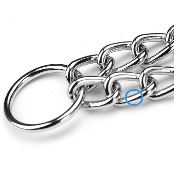 Triple pet chain Dog Training Choke Chain With Triangle Chain Adjustable pet Choke chain