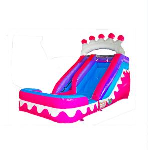 Buy cheap Pink Crown Inflatable Wet Dry Inflatable Slide With The Pool product