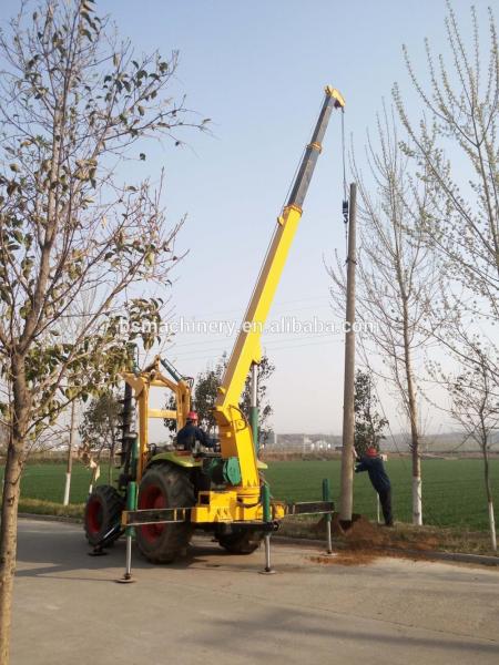 Pole Erecting With Hydraulic Mini Auger Pile Drilling Machine