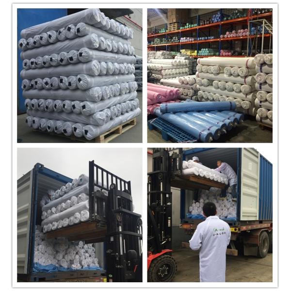 Dust Free Knitting Polyester ESD Fabric Stripe White In Stock , White Color