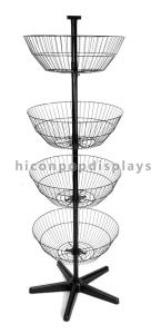 Buy cheap Rotating Spinner Rack Display Stand Floor Standing 4 Tier Basket Stand product