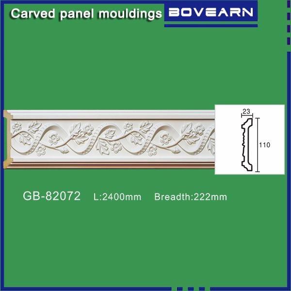 Quality Polyurethane carving wall Mouldings/ Chair rails/ white primed color customized OEM accepted for sale