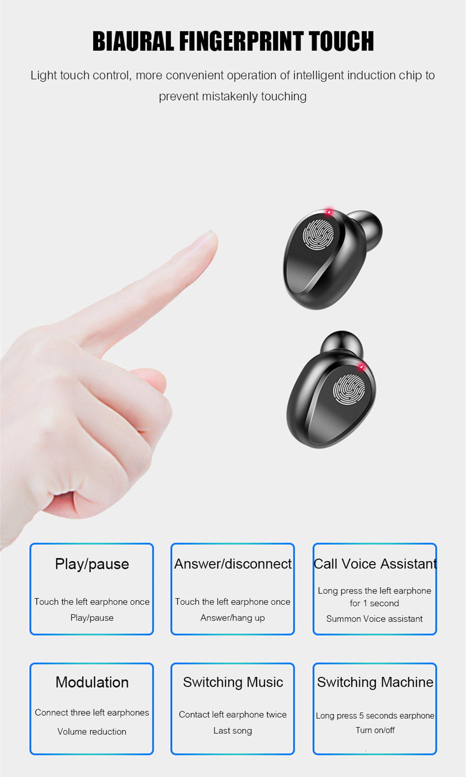 Wireless Earphone Bluetooth V5.0 F9 Tws Wireless Bluetooth LED Display Headphone (With 2000mAh Power Bank Headset, With Microphone)