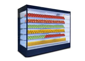 China Fruit Display Rack Wall Mounted Refrigerator With Night Curtain on sale