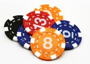 Buy cheap Multi Color Board Game Accessories / Blue Yellow PS ABS Plastic Poker Chip 40*3.3mm product