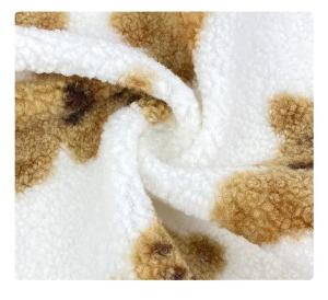 Polyester Sherpa with Suede Fabrics Looks like real Sherpa Fashion Printed for Autumn and Winter Dressing Static-free