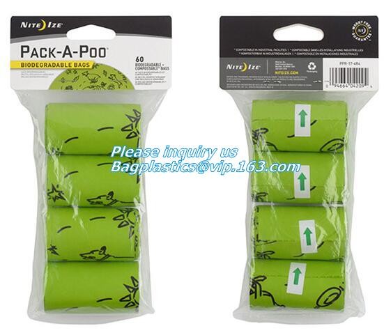 Disposable PE dog poop bag with printing, Pet Compostable disposable biodegradable plastic garbage bag
