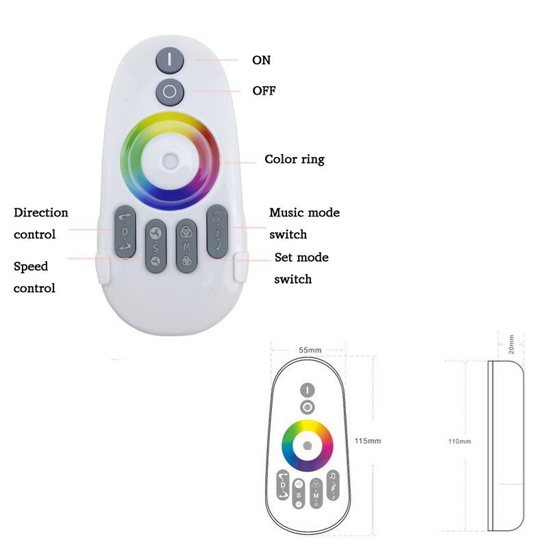 RF Touch Remote LED Pixel Controller With 600 Pixel CE Certified